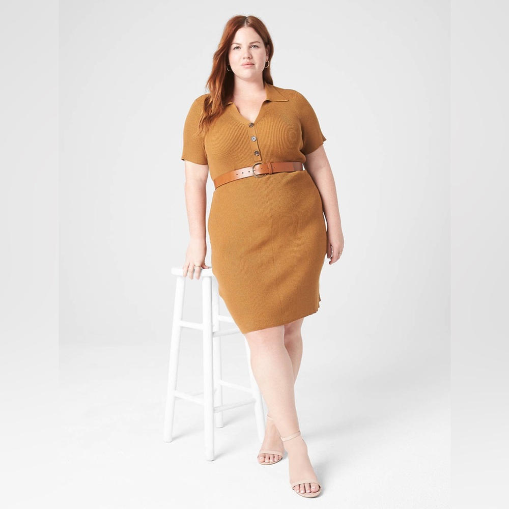 Lane Bryant Short-Sleeve Polo Sweater Dress size 26/28